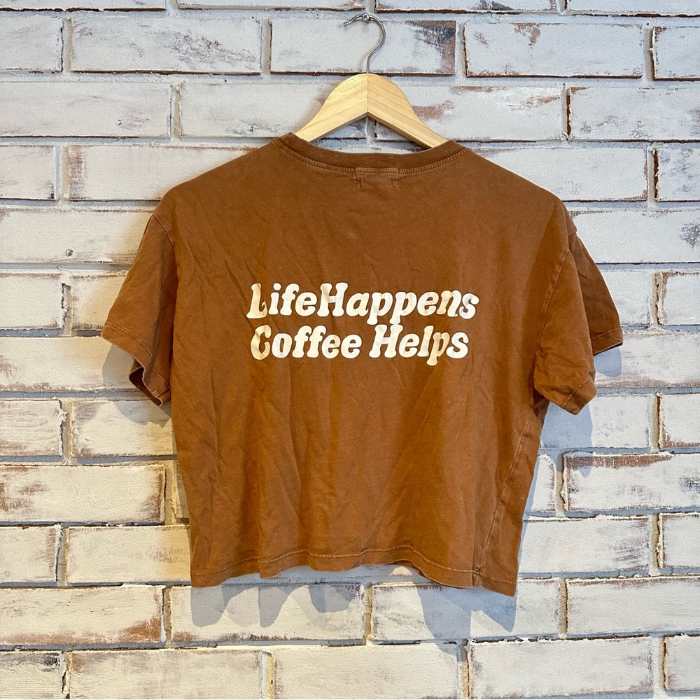 Urban Nation brown coffee cropped T-shirt - Picture 4 of 6